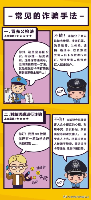 【警方提醒】如何识别电信网络诈骗套路？这组漫画全教你！